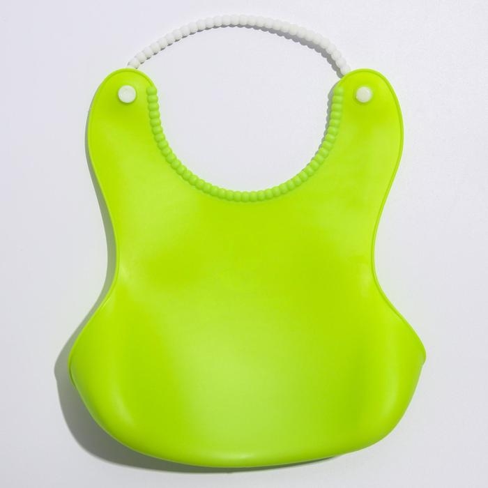 Нагрудник для кормления силиконовый с карманом, цвет зелёный Нагрудник для кормления силиконовый с карманом, цвет зелёный