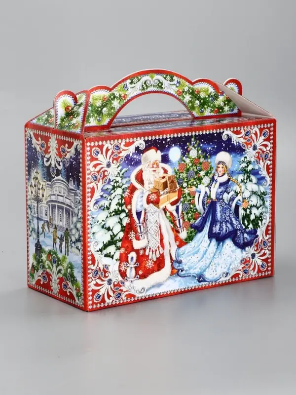 Подарочная новогодняя коробка «На катке», для сладких подарков, 25×12×24 см Подарочная новогодняя коробка «На катке», для сладких подарков, 25×12×24 см