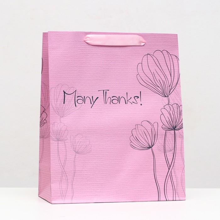 Пакет ламинированный «Many thanks» 26 x 32 x 12 см