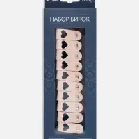 Бирка с кнопкой &laquo;Сердце&raquo; TEIRA, 8&times;1.5 см, 10 шт., нежно-розовая