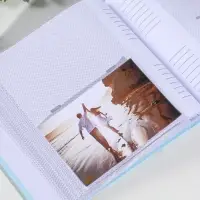 Фотоальбом на 200 фото 10х15 см "Малышковый" голубой, бумажные листы 4,5х22х22,5 см