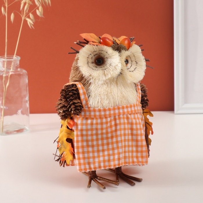 Декор Декор "Сова в сарафане в осеннем венке" 21х13х15 см