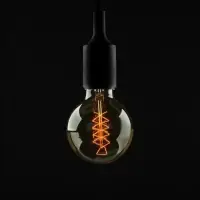 Лампа накаливания винтажная "Шар спираль", G80, 40 Вт, Е27, 230 В, 120х80 мм, теплый белый