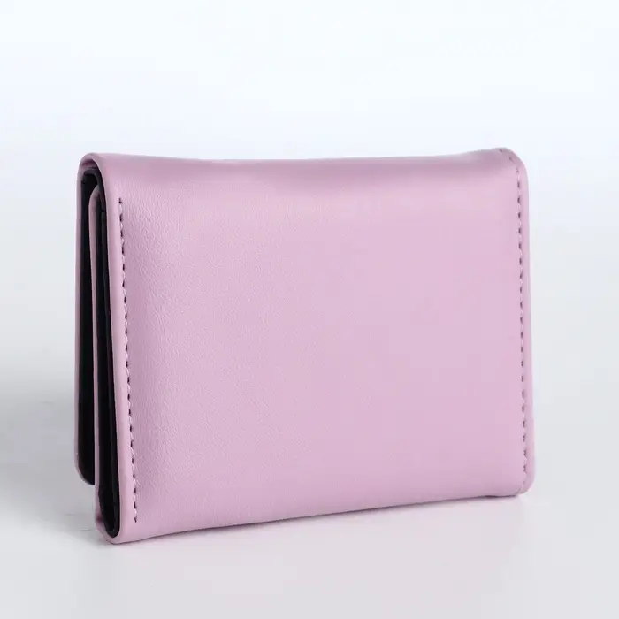 Кошелёк &laquo;Цветочек&raquo;, маленький, для девочки, на кнопке, сиреневый