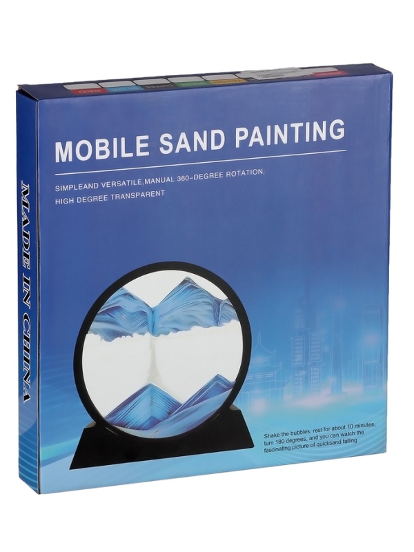 Песочные часы-картина, d-26 см, антистресс, песок синий Песочные часы-картина, d-26 см, антистресс, песок синий