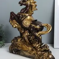 Фигура гипс &laquo;Конь огненный&raquo;, 40.5&times;33&times;44 см, бронза с золотом