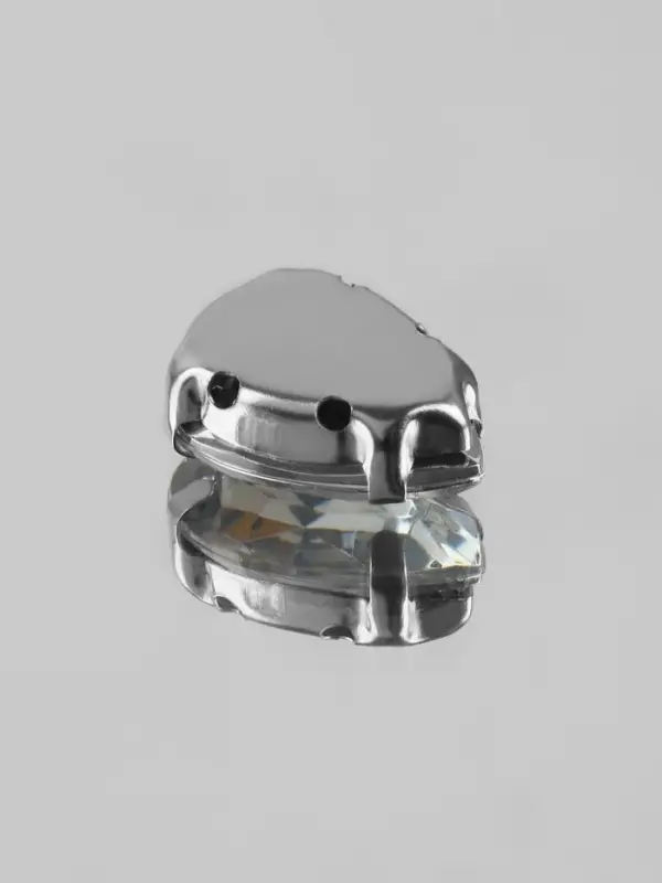 Стразы пришивные &laquo;Капля&raquo;, в оправе, 10&times;14 мм, 20 шт., цвет серебряный