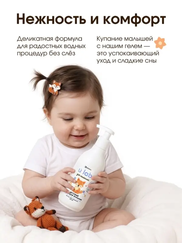Детский гель для купания &laquo;Зверята&raquo;, с соком алоэ и экстрактом ромашки, 250 мл, ULAB