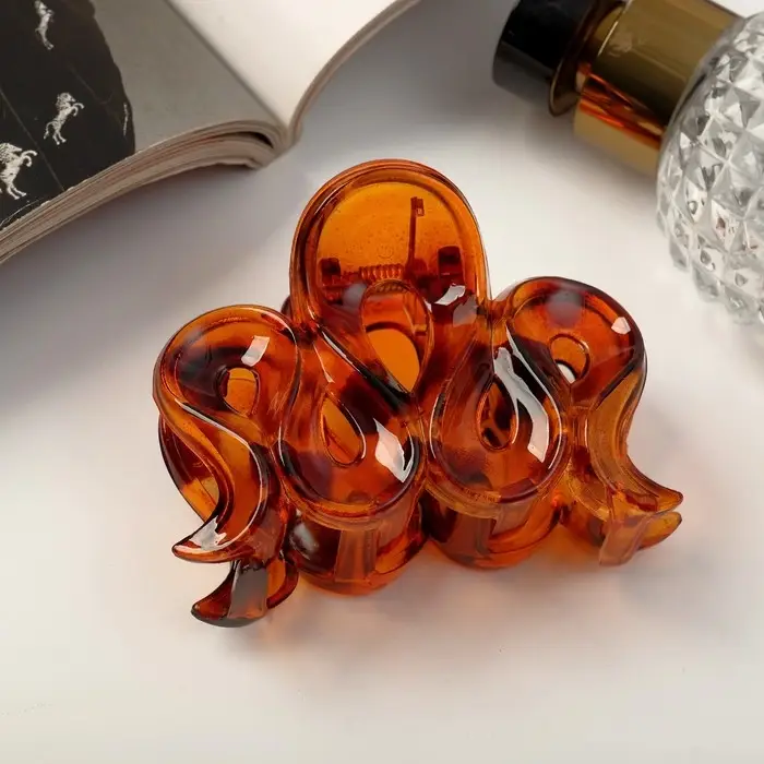 Краб для волос Краб для волос "Глянец" волна люкс, 7 см, микс