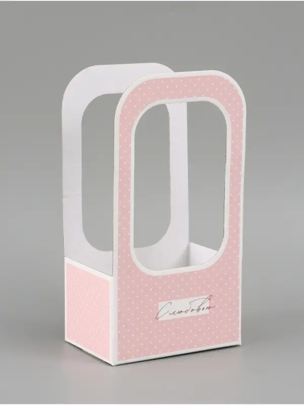 Коробка - переноска для цветов &laquo;С любовью&raquo;, 17&times;12&times;32 см