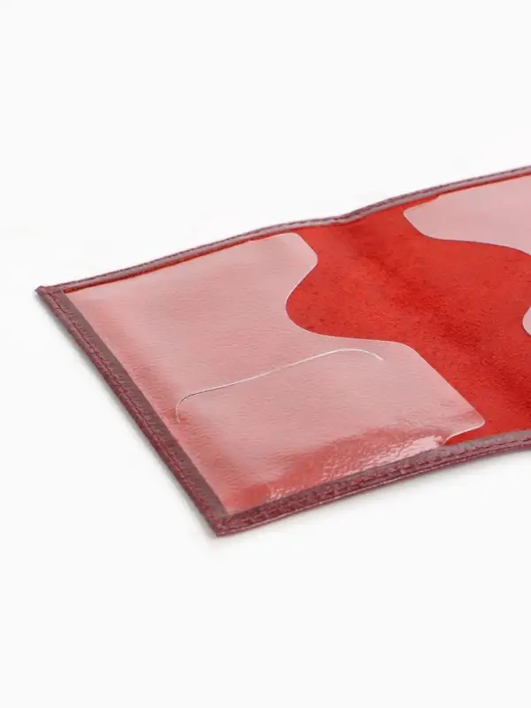 Обложка на военный билет из натуральной кожи, бордовая