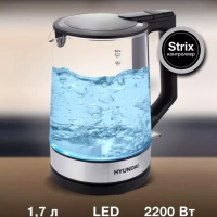 Чайник HYK-G8808 1,7л 2200Вт черный (стекло)