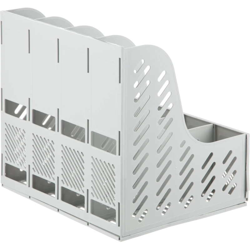 Лоток вертикальный Attache 4отделения сборный серый