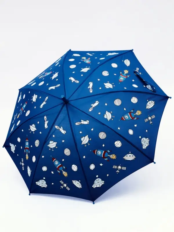 Зонт - трость детский &laquo;Мир&raquo;, полуавтоматический, с проявляющимся рисунком, R=49/55 см, d=98 см, МИКС