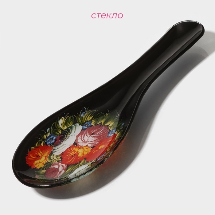 Подставка стеклянная под ложку Доляна «Народные мотивы», 23,5×8,3×1,5 см Подставка стеклянная под ложку Доляна «Народные мотивы», 23,5×8,3×1,5 см