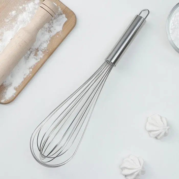 Венчик для взбивания KONFINETTA «Сильвер», струна 1,3 мм, 37×8×8 см, цвет серебристый Венчик для взбивания KONFINETTA «Сильвер», струна 1,3 мм, 37×8×8 см, цвет серебристый