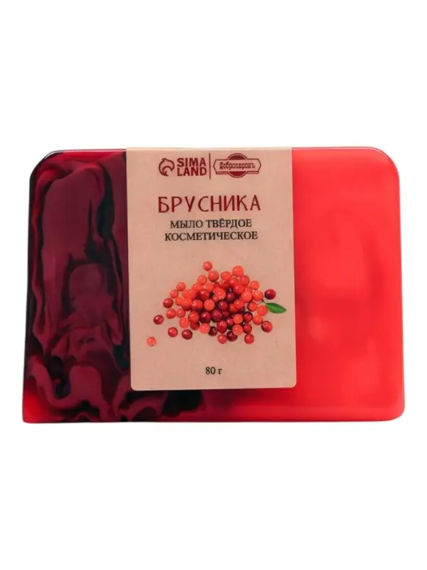 Мыло косметическое Добропаровъ &laquo;ручной работы&raquo; брусника, 80 г