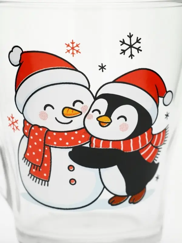 Кружки стеклянные новогодние &laquo;Персонажи&raquo;, набор 2 шт. по 300 мл