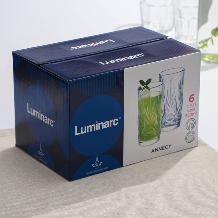 Набор стеклянных высоких стаканов Luminarc ANNECY, 350 мл, 6 шт, цвет прозрачный Набор стеклянных высоких стаканов Luminarc ANNECY, 350 мл, 6 шт, цвет прозрачный