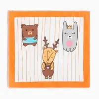 Платки носовые детские &laquo;Крошка Я. Зверята&raquo;, 21&times;21 см, набор 12 шт., хлопок 100%, МИКС