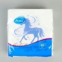 Салфетки бумажные однослойные «Счастливый год», 24х24, 50 шт