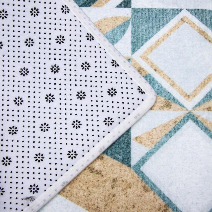 Коврик для ванной Доляна «Тори», 45×120 см, цвет зелёно-жёлтый Коврик для ванной Доляна «Тори», 45×120 см, цвет зелёно-жёлтый