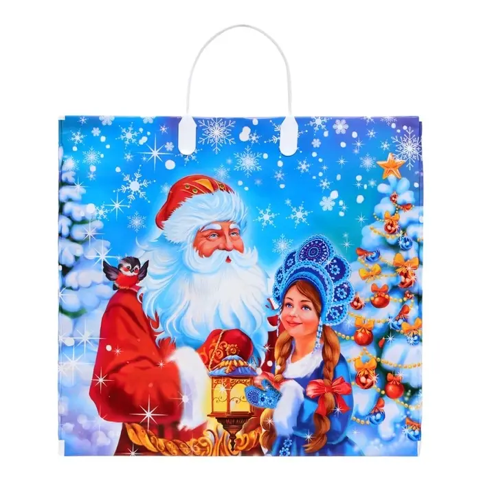 Пакет "Добрая сказка", полиэтиленовый с пластиковой ручкой, 37х34см.