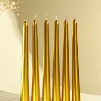 Набор свечей античных, 1.9&times;20 см, 6 шт., золотой металлик