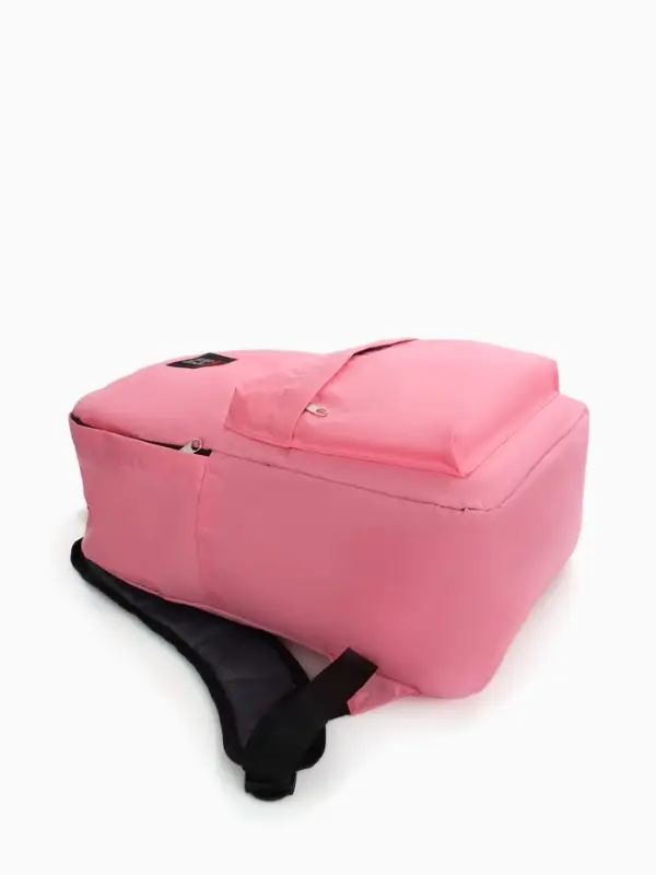 Рюкзак молодёжный на молнии, с карманом, однотонный, размер 29&times;12&times;39 см, нежно-розовый