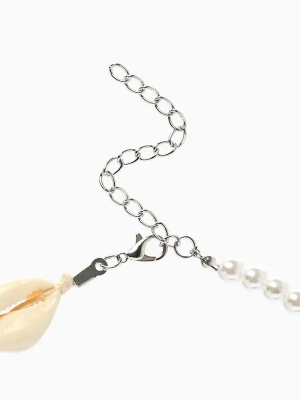 Чокер &laquo;Морская звезда&raquo;, белый в серебре, 42 см