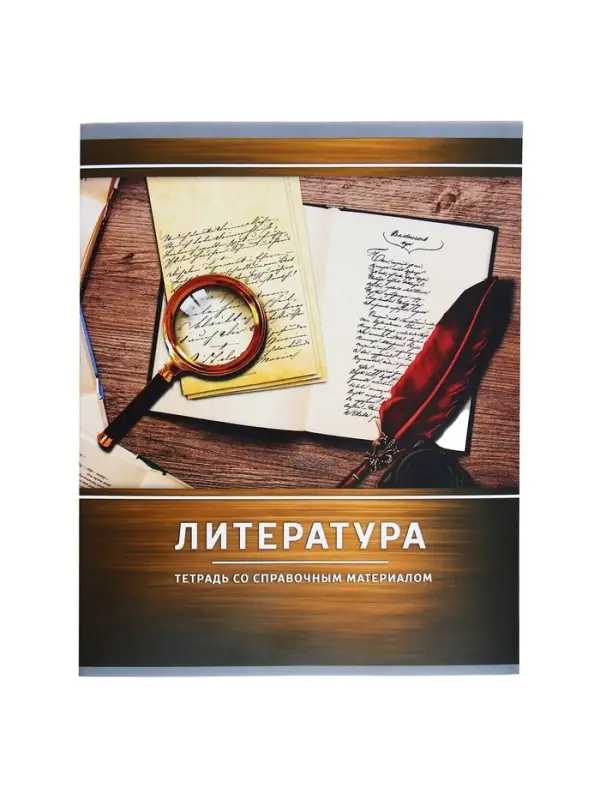 Предметная тетрадь по литературе Calligrata &laquo;Металл&raquo;, 48 листов, в линейку, со справочным материалом, обложка из мелованного картона