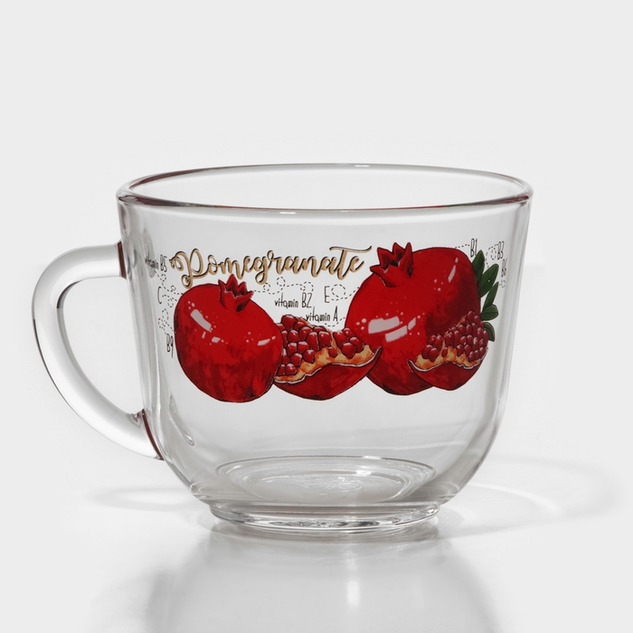 Кружка стеклянная «Полезные фрукты», 200 мл, рисунок МИКС