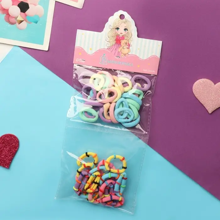 Резинка для волос Резинка для волос "Феечка" (набор 40 шт ±2) колор полоски, 2 см