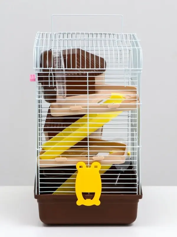 Клетка для грызунов &laquo;Пижон&raquo;, 31&times;24&times;40 см двухэтажная. с наполнением, коричневая