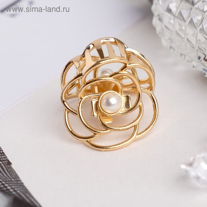 Краб для волос Краб для волос "Либерти" розочка, 3 см, золото