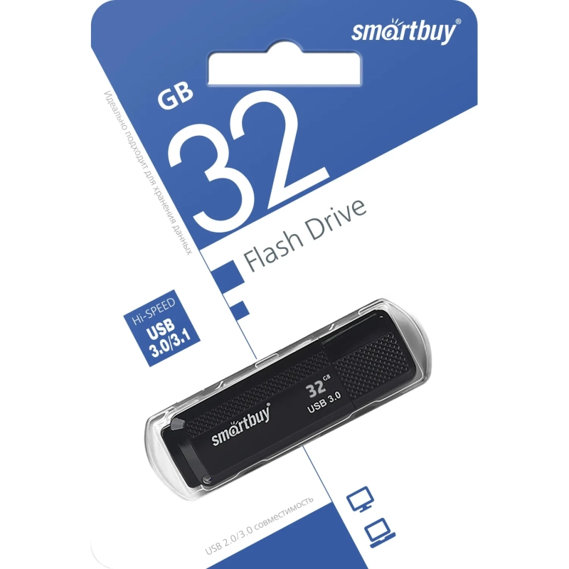 Флеш-память Smartbuy 32GB Dock Black&nbsp;3.0(SB32GBDK-K3)