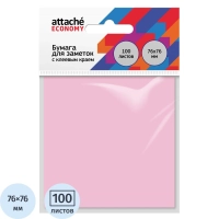 Бумага для заметок с клеевым краем Economy 76x76 мм 100 л пастел. розовый