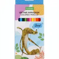 Карандаши 12цв,"ЭКО",  ЗООПАРК, Hatber, заточен,  коробка, европодвес 84391