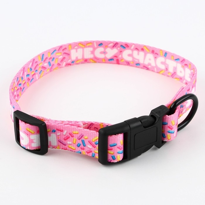 Ошейник «Несу счастье», застёжка - фастекс, 2 см 25-40 см Ошейник «Несу счастье», застёжка - фастекс, 2 см 25-40 см