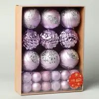 Ёлочные игрушки &laquo;Хоровод&raquo;, шары новогодние, d=2.5 и 5.5 см, набор 33 шт., сиреневый