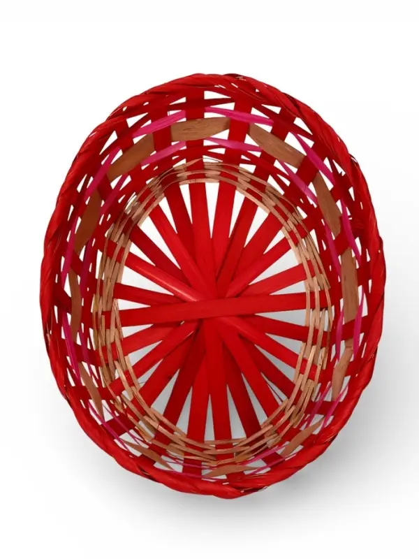 Корзина плетеная 25 х 20 х 10 см, без ручек розовый с сердечками