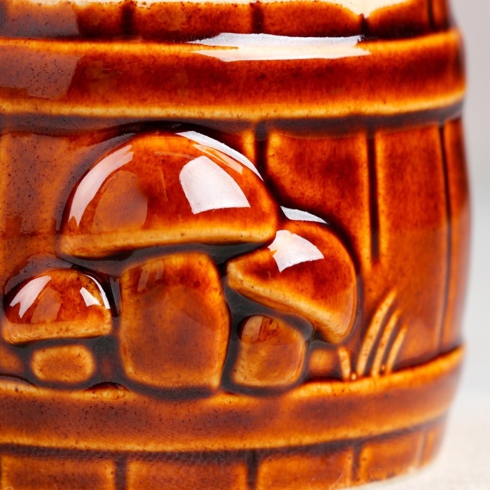 Кокотница с крышкой  Кокотница с крышкой "Бочка", керамика, 0.2 л