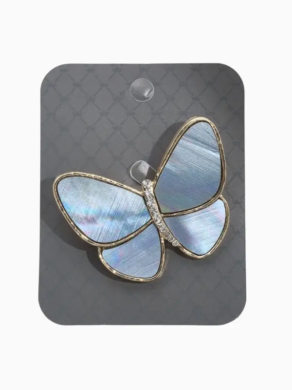 Брошь  Брошь "Бабочка" под перламутр, цвет бело-серый в золоте