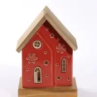 Фигурка керамическая с подсветкой &laquo;Домик со снежинками&raquo; 9&times;8&times;13 см