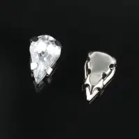 Стразы пришивные &laquo;Капля&raquo;, в цапах, 6&times;10 мм, 50 шт., белые