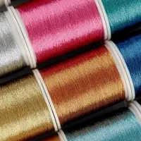 Нитки металлизированные, 91&plusmn;1 м, набор 12 шт., разноцветные