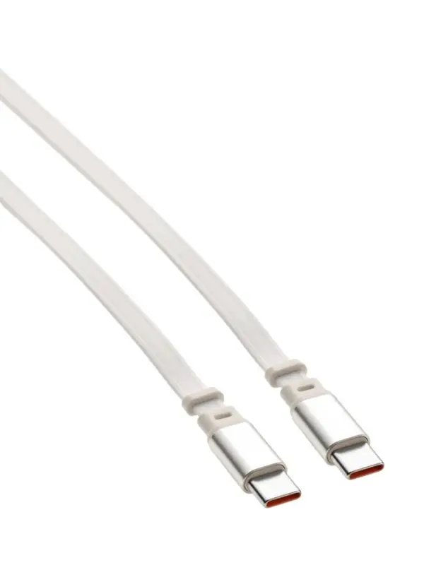 Кабель Type-C-Type-C, 2 А, автоматическое сворачивание, 1 м, белый