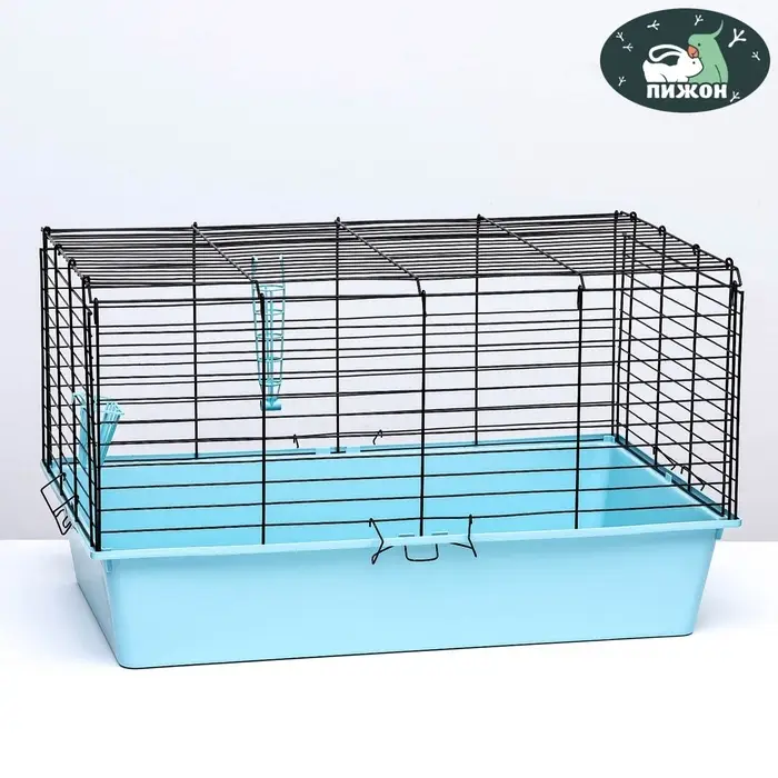 Клетка для кроликов, морских свинок &laquo;Пижон&raquo; №4 складная, 80&times;50&times;47 см, бирюзовая