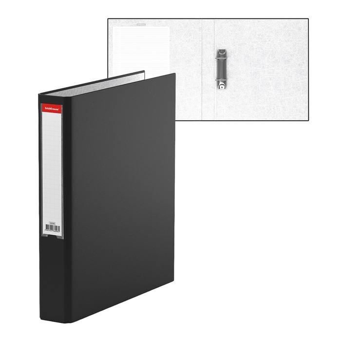 Папка на 2 кольцах А4, ErichKrause Business, 50 мм, 2000 мкм, ламинированная, твердая обложка, черная Папка на 2 кольцах А4, ErichKrause Business, 50 мм, 2000 мкм, ламинированная, твердая обложка, черная