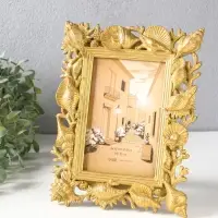 Фоторамка полистоун 10х15 см "Морские ракушки" золото 18,1х2,5х23,2 см